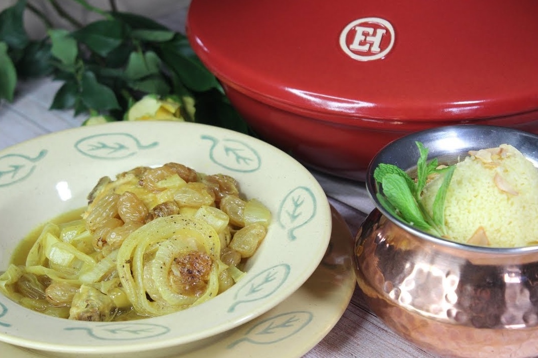 Chicken Tagine with Golden Raisins and Caramelized Onions
