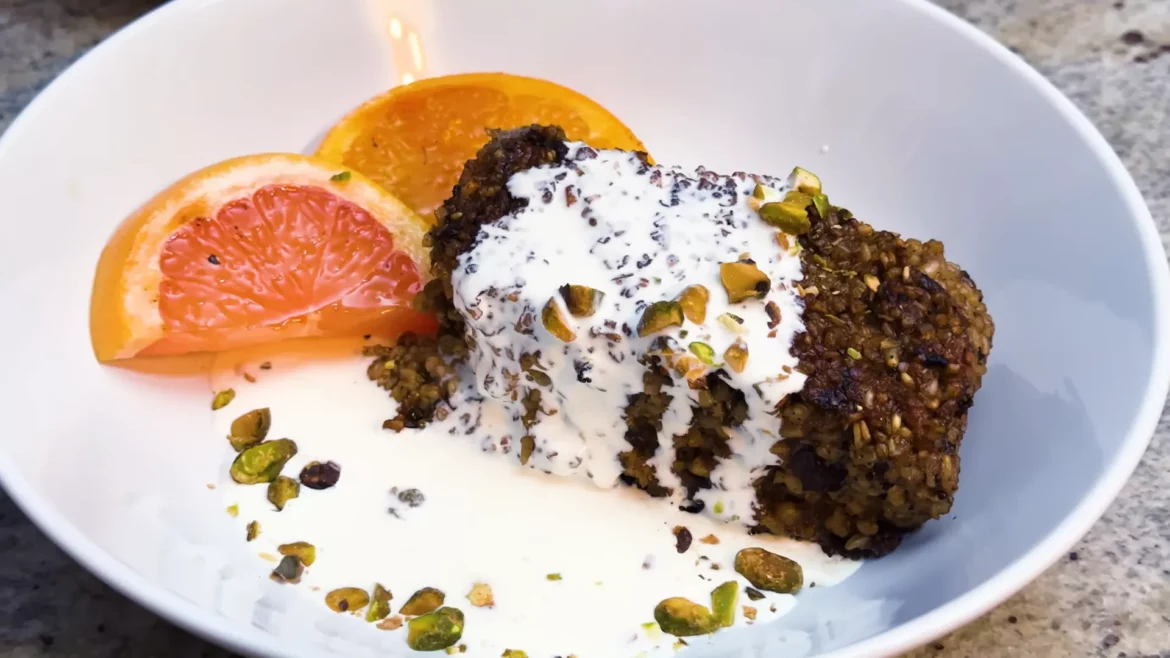 Pan-Seared Oatmeal Cakes with Cream (Citrus & Nuts)